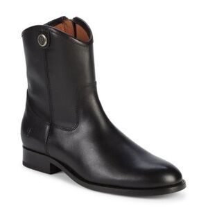 Frye Black Leather Ankle Boots